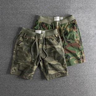 Work Wear Pure Cotton Wear-Resistant and Stain-Resistant Cargo Shorts Men's Summer Loose Casual Denim Camouflage Five-Point Large Pants