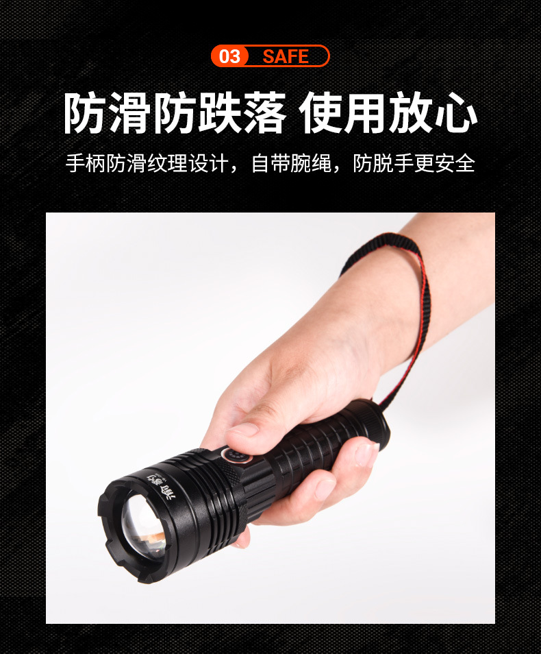 Strong Light Flashlight Battery, Detachable, Bright, Long-Lasting, Rechargeable, High-Power White Laser, Portable, Long-Range, Cross-Border