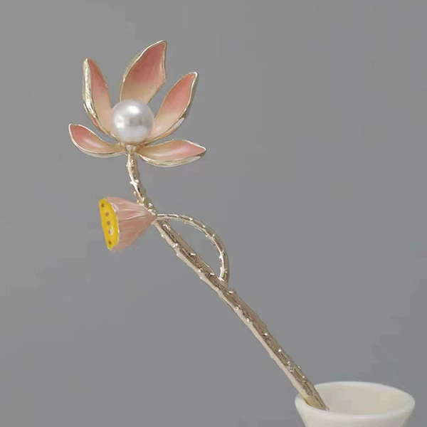 F0548 lotus root hairpin pink