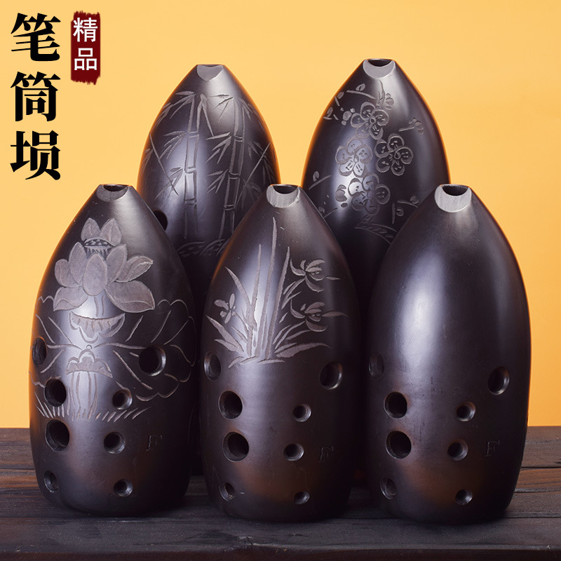 陶埙双腔十孔8孔初学者入门笔筒埙专业古熏G调F调演奏成人陶笛高