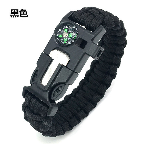 Seven-Core Paracord Braid Five-in-One Compass Survival Paracord Outdoor Hiking Camping Emergency Rescue Bracelet