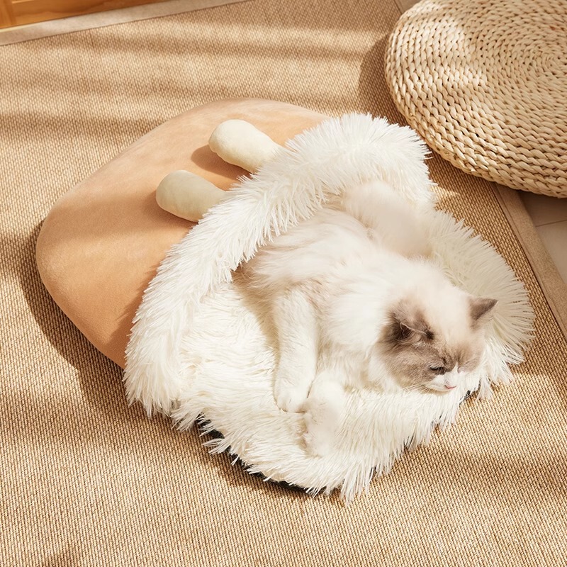 ネット赤猫窩新型快適保温秋冬型猫窩猫屋犬窩猫床四季通用保温閉鎖式|undefined