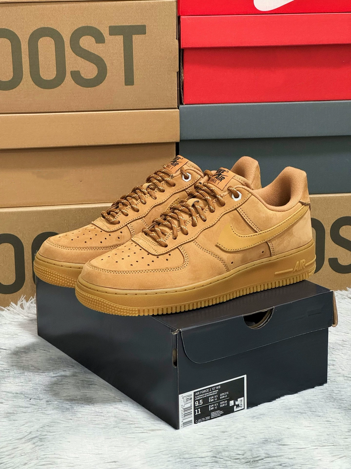 Найк Air Force 1 Пшенично-белые кроссовки для мужчин и женщин - стильная, универсальная и комфортная обувь