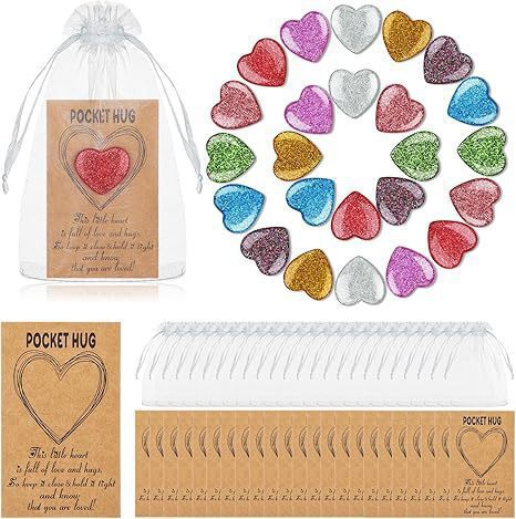 跨境口袋拥抱令牌天然心形水晶拥抱卡口袋心形石贺卡纪念交换礼物