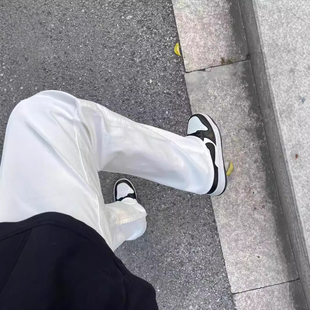 American-style White Micro-lar Jeans Men's Summer High Street ootd Commuter Wear Slimming Casual Micro-lar Long Pants