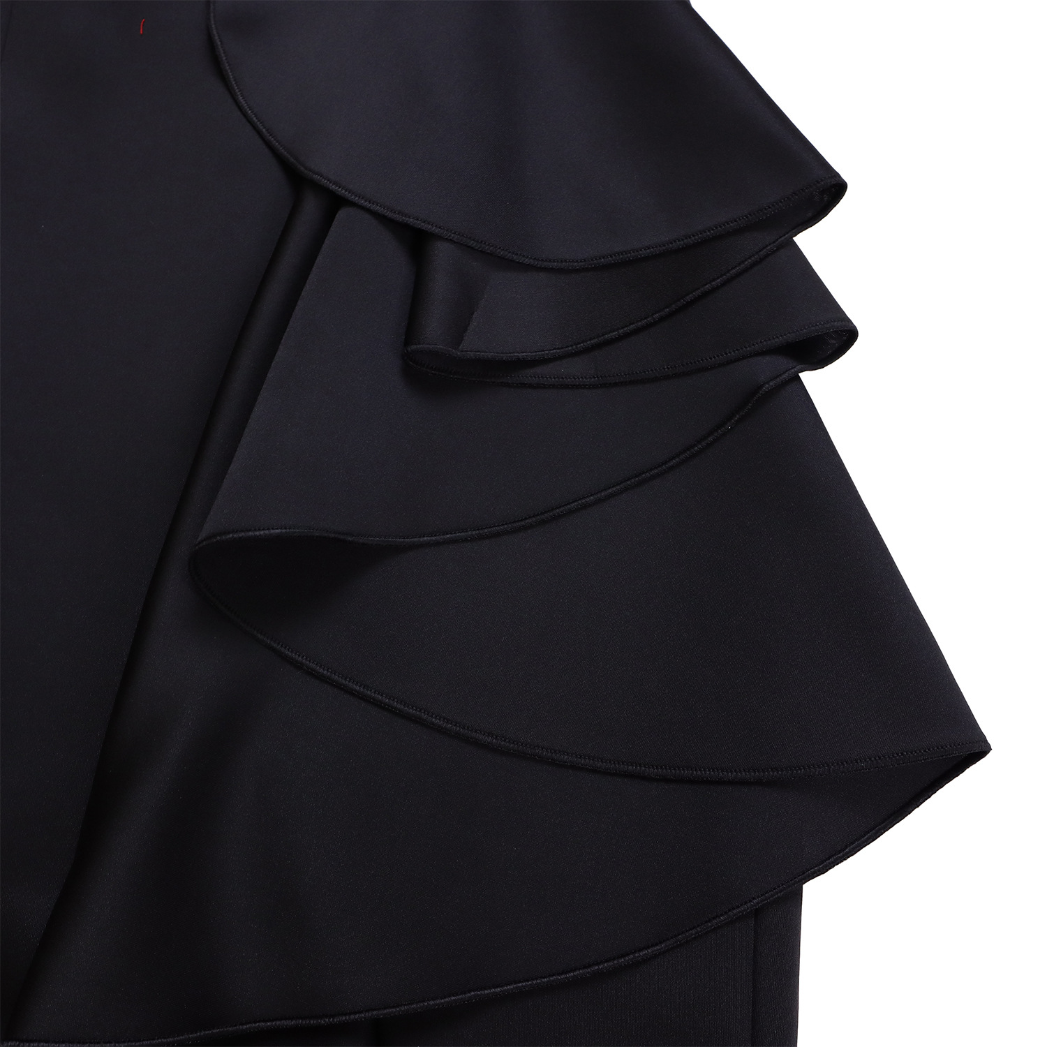 Robe de soirée sexy à col en V et à volants avec fente perlée, robe de banquet de tempérament de célébrité_voghion.com