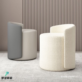 Nordic Makeup Stool for Home Use, Dressing Table Stool, Trendy for Photo Shoots, Modern Living Room Light Luxury Chair, Simple Manicure Low Round Stool