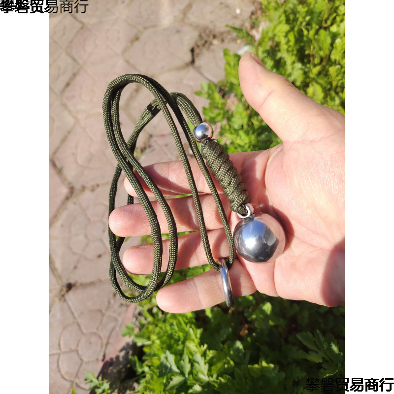 ✅ Stainless Steel Meteor Hammer Solid Blue Head Fitness Solid Outdoor Vehicle-Mounted Tactical Sleeve Hammer Chain Hammer