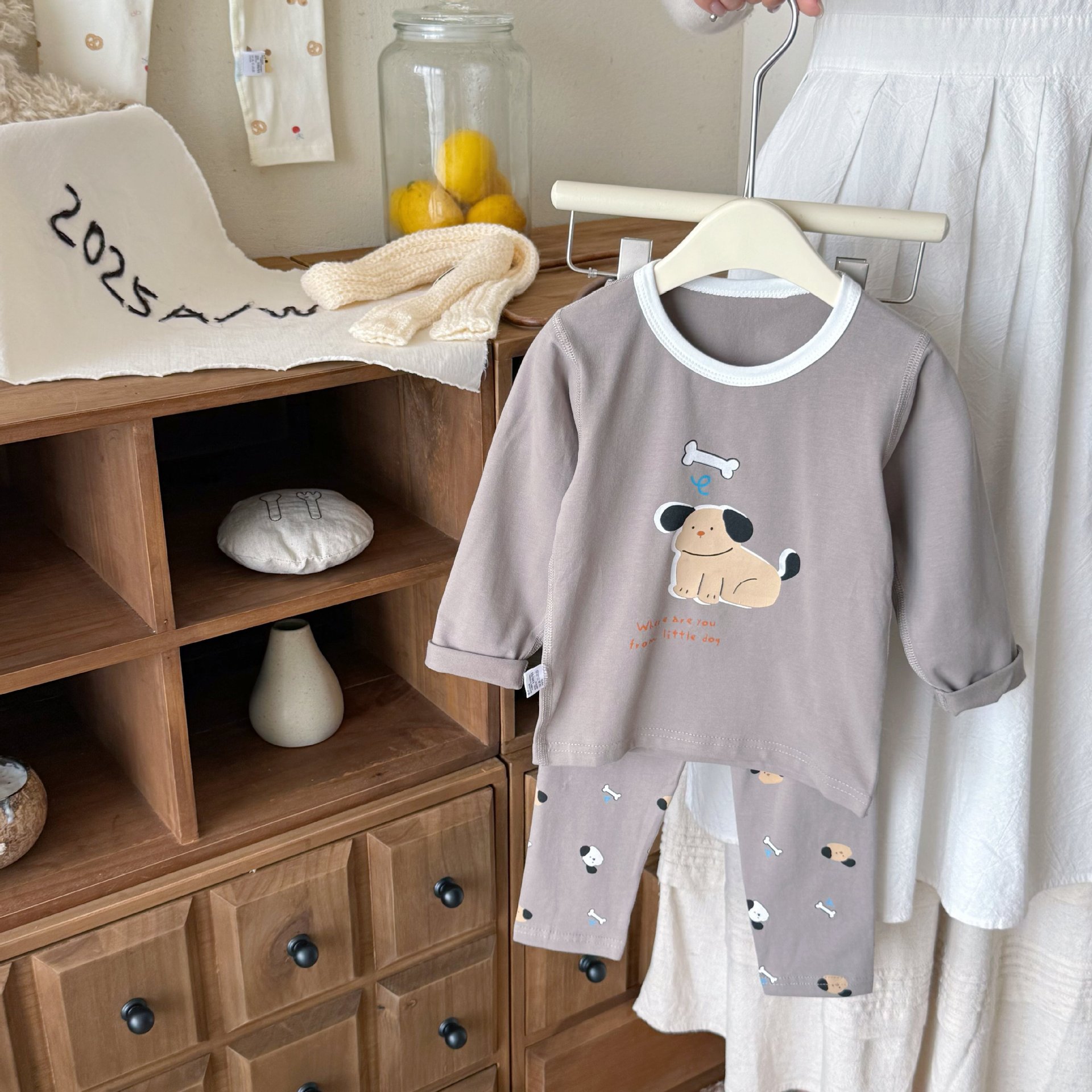 ropa interior de algodón para niños niños sin hueso juego de dibujos animados niños primavera y otoño pantalones de manga larga para hombres ropa de fondo para el hogar