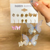 Earrings with tassels, retro shiffon set from pearl, suitable for import, European style, wholesale