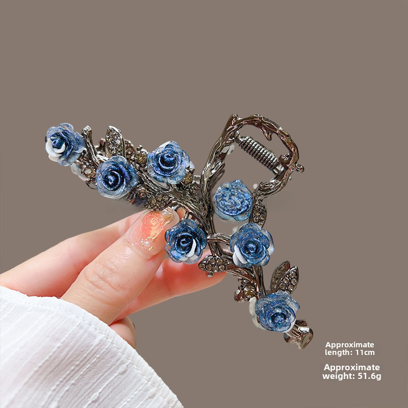 Temperamento Full Diamond Metal Shark Clip Hairpin Back Head Coil Hair Grab Clip Donna Primavera Estate Super Large Clip Copricapo Hair Grab_voghion.com