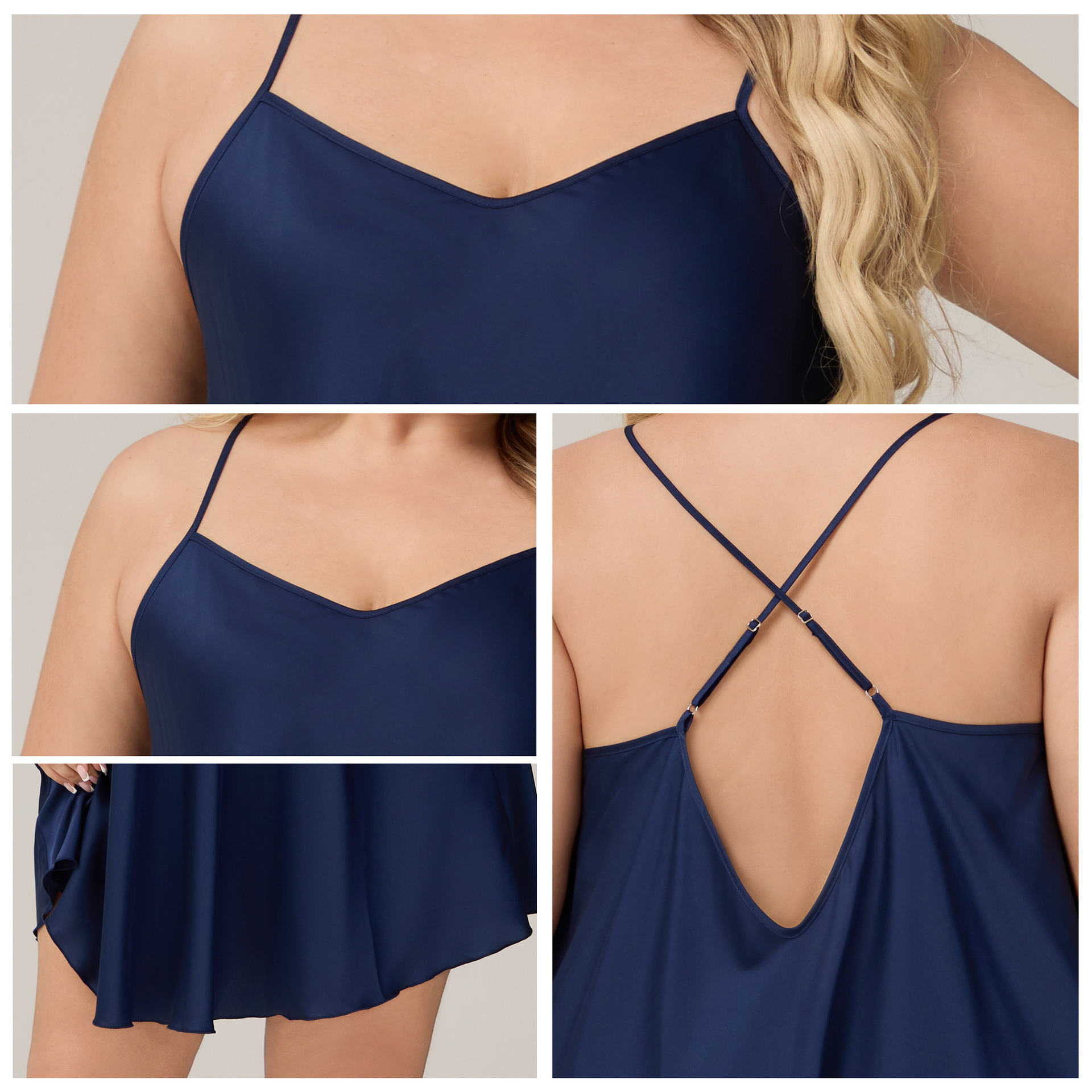 Yaoting nuevo tamaño grande satén de chiffon de color sólido pijama de mujer simple pijama corto ropa para el hogar SQ7013