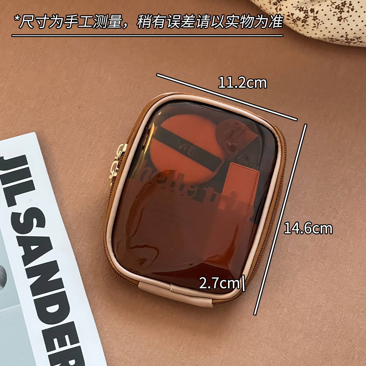 Maquillaje portátil pequeña bolsa de cosméticos mujer portátil 2025 nueva partición bolsa de almacenamiento de cosméticos bolsa de lavado de viaje de negocios