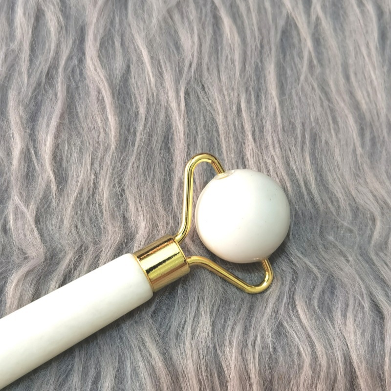 Contenedor de belleza de jade natural, rodillo de jade de doble cabezal, conjunto completo facial, contenedor de belleza de masaje, comercio exterior, jade al por mayor