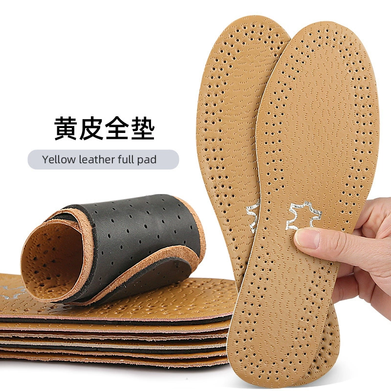 Оптовая Продажа с фабрики утолщенный верхний слой стельки из воловьей кожи, впитывающая пот, Спортивная амортизация, Нескользящая дышащая амортизация для мужчин и женщин