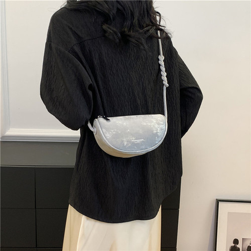 National style new Chinese style semi-circular shoulder dumpling bag 2024 new Ruiying versatile portable shoulder bag crossbody bag