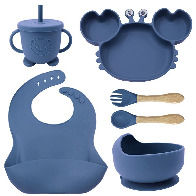 Children's silicone tableware, set, cartoon food silicone, dinner plate