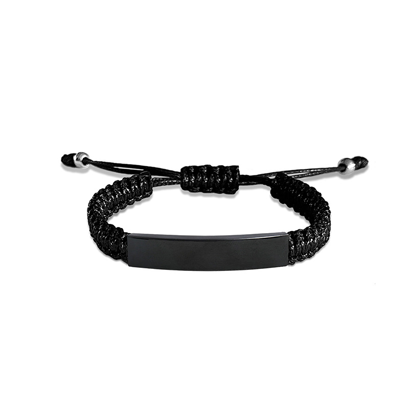 rope Chain Material Woven Chain Chain Type Retro Classic Style Geometric Customization Laser Engraving 201 Stainless Steel Rope Woven Chain String Bracelets Wholesale
