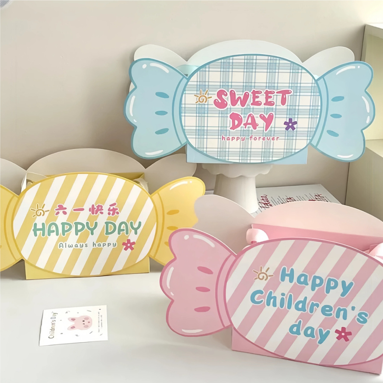 芯苼六一儿童节糖果手工镂空童话网红鲜花插花盒diy手提盒装饰品