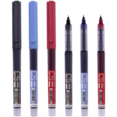 White Snow Direct Liquid Ballpoint Pen CS Head 0.5mm Needle Pen for Students Exams Office Signing Quick Dry Practice Writing Pen