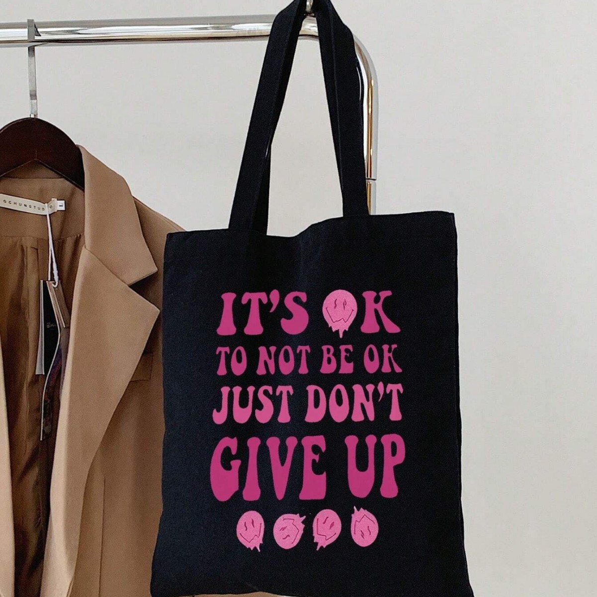 欧美跨境外贸独立站亚马逊GIVE UP帆布包 休闲包