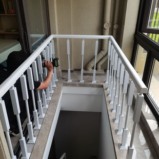Light Luxury Stair Handrail Guardrail Children's Safety Fence Column Simple Household European Style Indoor Wrought Iron Solid Wood Railing