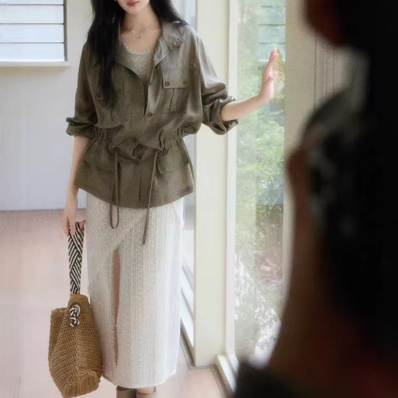 Eryang Design【Wild Path】Vintage Workwear Style Oversized Tencel Linen Loose Shirt Women's New Spring Short Jacket Eryang Design【Wild Path】Vintage Workwear Style Oversized Tencel Linen Loose Shirt Women's New Spring Short Jacket