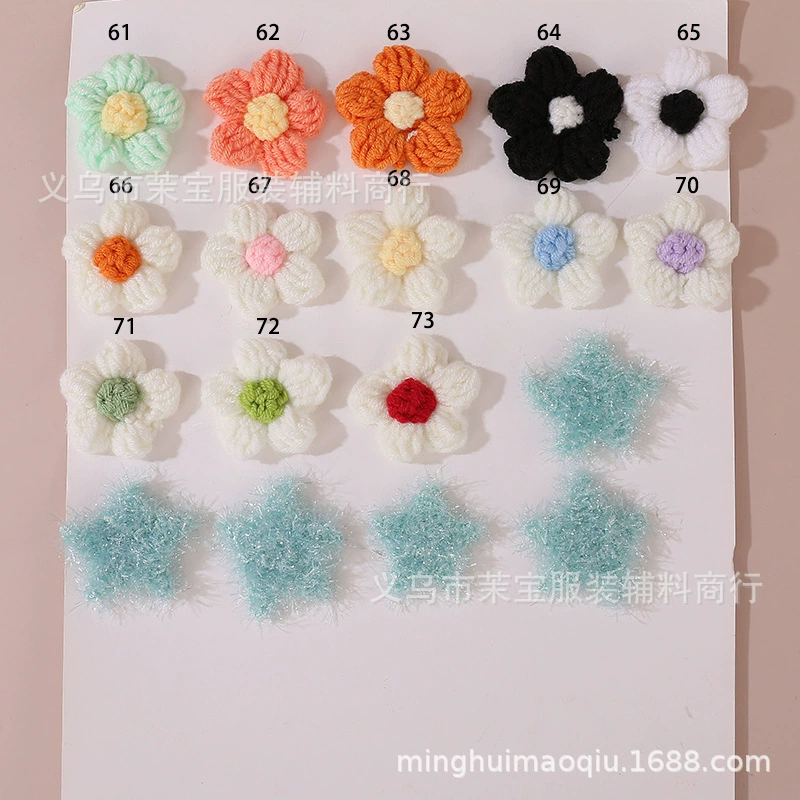 Woven knitted brooch handmade, accessory, accessories, flowered