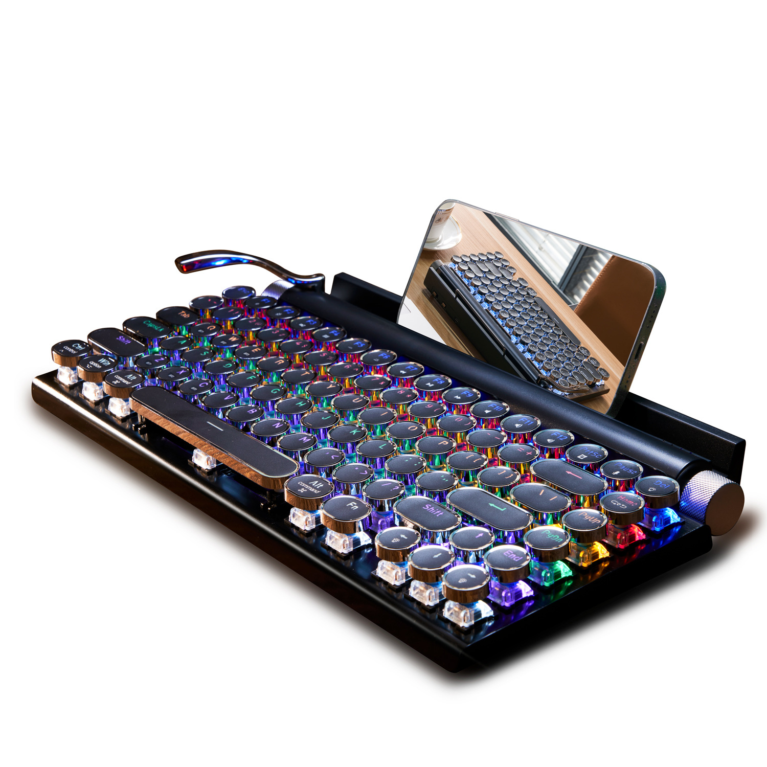 Dot retro máquina de escribir Teclado mecánico punk keycap teléfono móvil tableta MAC Bluetooth real Teclado mecánico transfronterizo