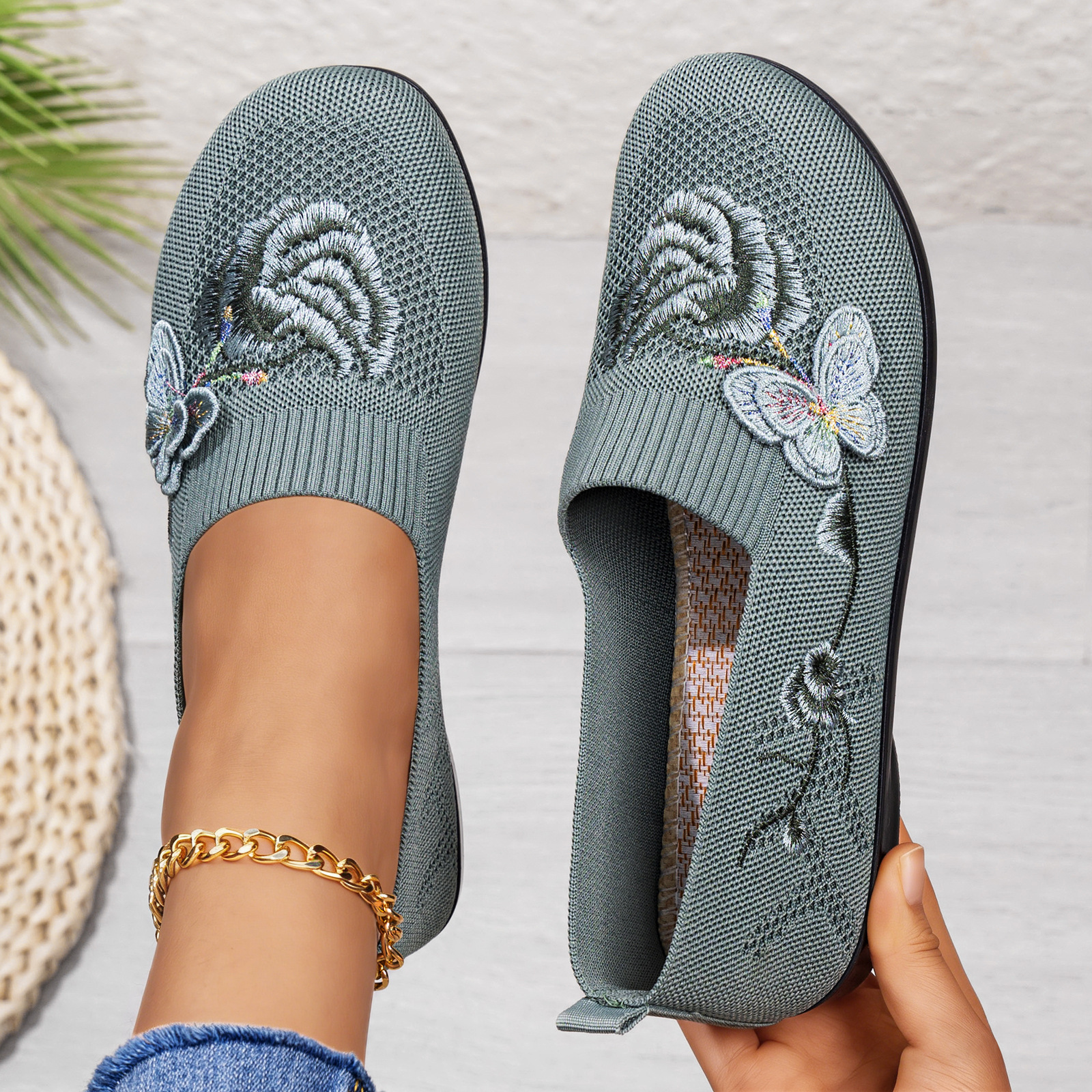 Summer breathable Beijing cloth slippers