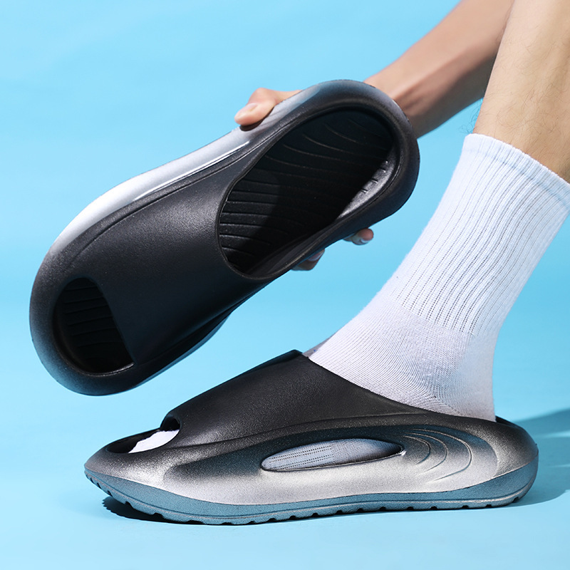 Verano chatter popularidad de moda de una zapatilla de comercio exterior pareja de tamaño grande gradiente de zapatillas de suela suave