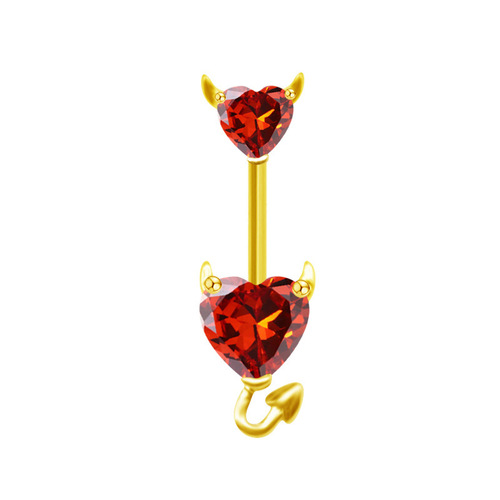Gabby European and American cross-border butterfly navel ring maple leaf devil flower heart-shaped navel ring navel ornament navel nail piercing jewelry