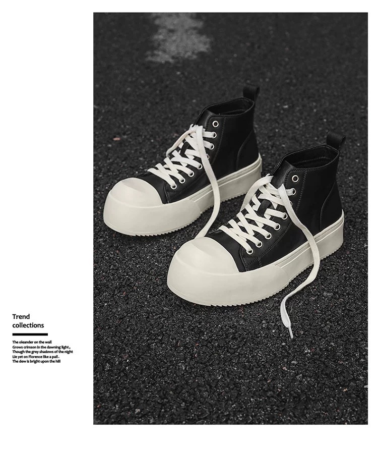 Baskets ShoeVault Big Toe décontractées, style américain urbain, semelle épaisse rehaussante, derby pour homme, collection 2025, polyvalentes et idéales pour les trajets quotidiens._voghion.com