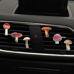 6個一套可愛蘑菇汽車出風口香水夾紅色小蘑菇型女士汽車香水裝飾