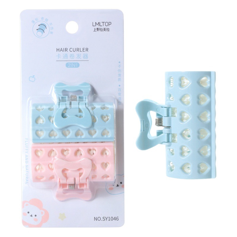 Rizador de pelo de dibujos animados LMLTOP 2 pack DIY flequillo de aire rollo suelto rizador de pelo de doble capa SY1046