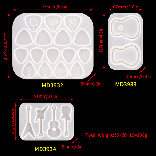 Amazon diy glue mold guitar pick mold guitar storage box mold silicone mold wholesale