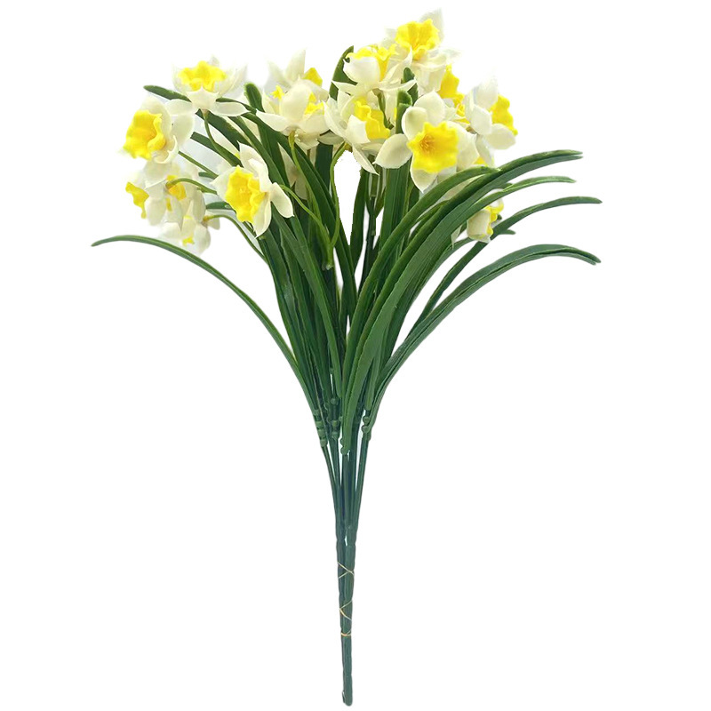 Simulación de flores sensación de pegamento blando decoración de la sala de estar 5 horquilla mano