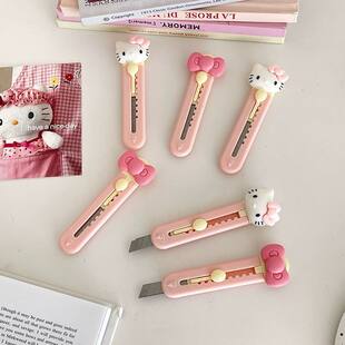 New cute cartoon cat utility knife ins mini portable unpacking express hand account paper cutter small