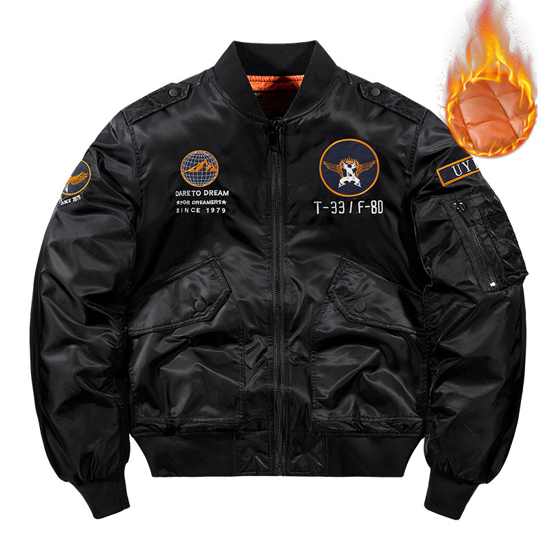 Cross-Border Autumn and Winter Bomber Jacket Loose Men's Workwear Jacket American Style Ma1 Embroidered Baseball Jacket Large Size 6XL
