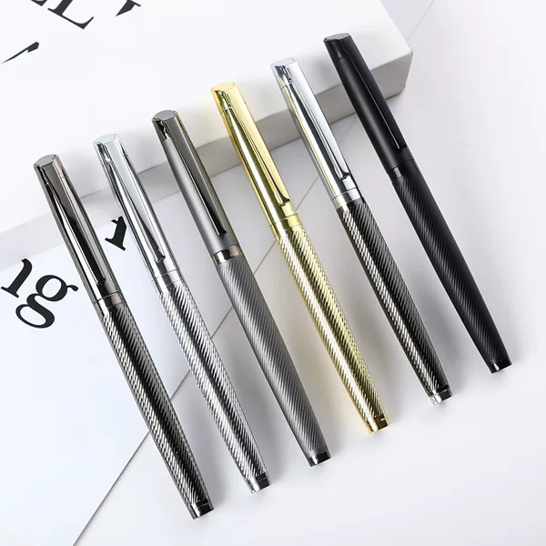 Spot Wholesale Metal Signature Pen Copper Rod Brushed Business Neutral Ball Pen High-end Gift Metal Pen