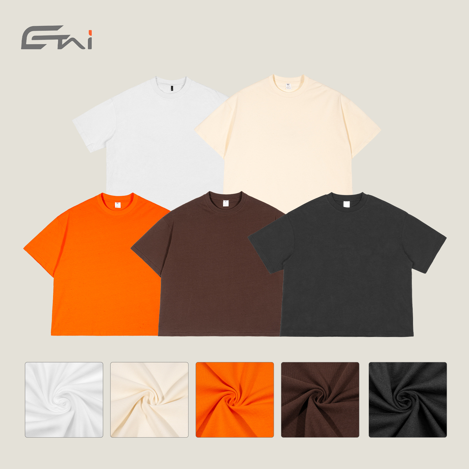 Juvenil verano corto ancho estilo americano pesado algodón de manga corta calle hombre gran marca de moda camiseta de fondo transfronteriza