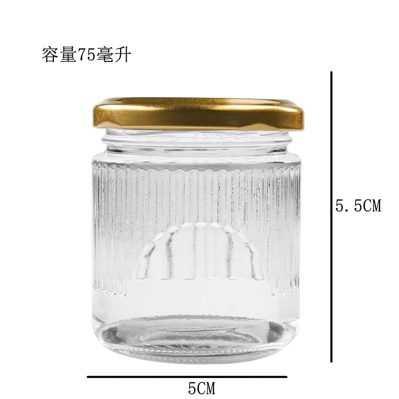 果酱瓶蜂蜜瓶竖纹燕窝瓶玻璃罐瓶子鲜炖分装瓶花胶银耳耐高温|undefined