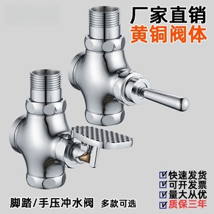 Manufacturer's All-Copper Toilet Squat Toilet Foot-Operated Delayed Flushing Valve Bathroom Hand-Pressed Defecation Flushing Valve
