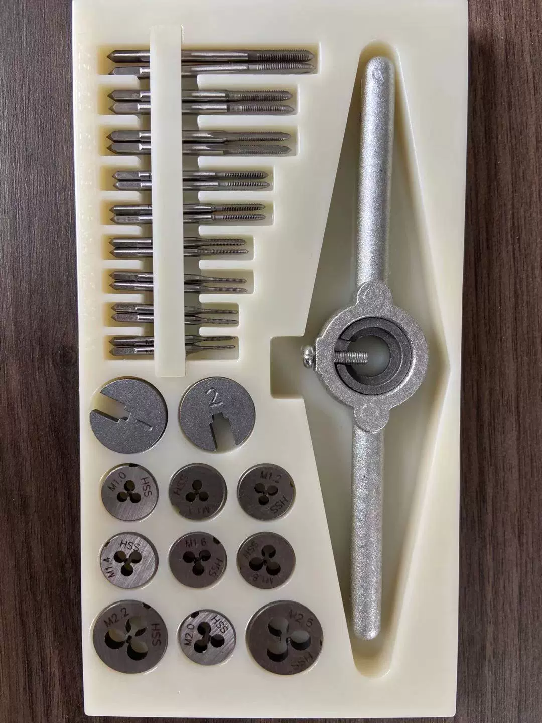 31PC迷你丝锥板牙套装 高速钢6542 M1-M2.5粗牙螺纹