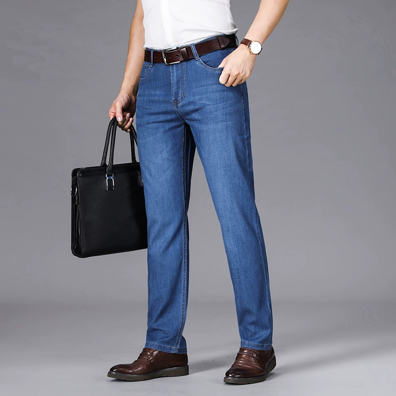 Thin jeans, elastic classic suit jacket, casual trousers, loose straight fit, high waist
