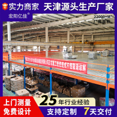 天津工場ロフトプラットフォーム棚 鋼構造 厚みのある取り外し可能な溶接不要の2階オフィス間仕切り構築