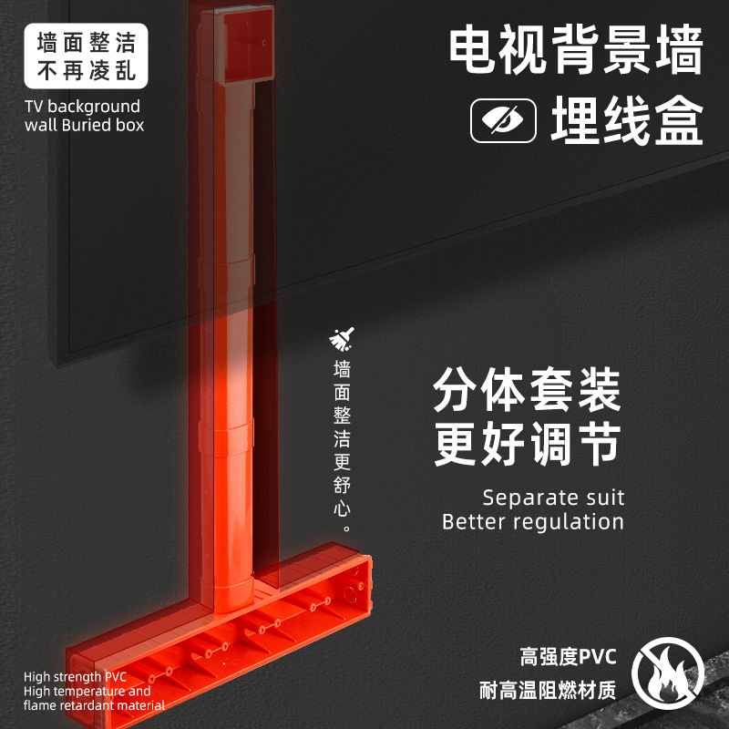 电视背景墙专用预埋盒pvc底盒暗盒拼装影音盒50圆管式暗装接线盒
