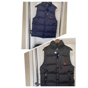 25 New High Quality Rl Pony Embroidery American Autumn and Winter Stand Collar Warm Vest Men and Women Same Style Vest Jacket