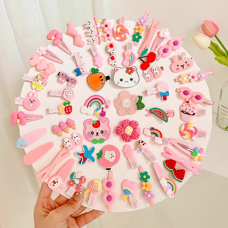 Niños lindos flores de dibujos animados clip para el cabello bebé pequeño clip no lastimar el cabello de la tela de la niña clip de borde de la mejilla