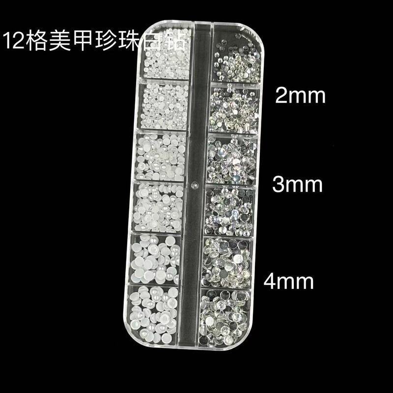 Amazon Foreign Trade Nail Art Accessories Mixed Styles Acrylic Resin Flat-Back Rhinestones Semi-Circle Pearl Decorations